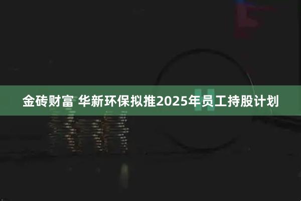 金砖财富 华新环保拟推2025年员工持股计划