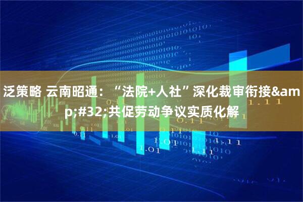 泛策略 云南昭通：“法院+人社”深化裁审衔接&#32;共促劳动争议实质化解