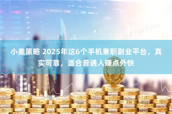 小麦策略 2025年这6个手机兼职副业平台，真实可靠，适合普通人赚点外快